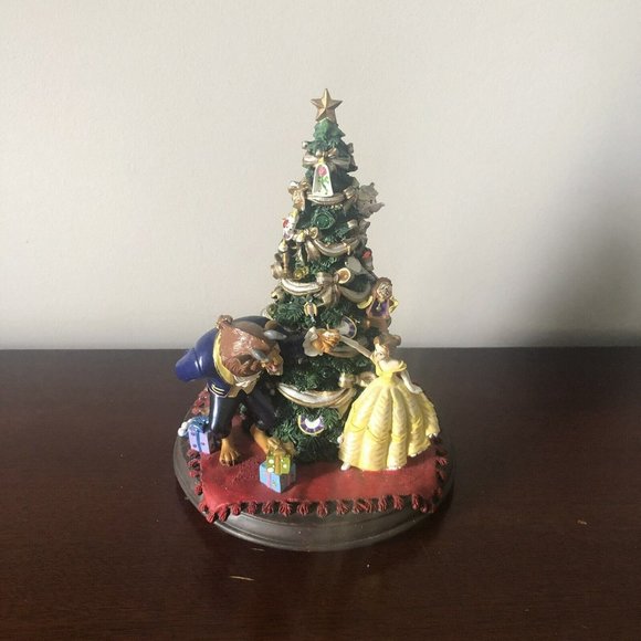 Disney Other - RARE VINTAGE DISNEY BEAUTY AND THE BEAST CHRISTMAS TREE STATUE Music & Lights 8”